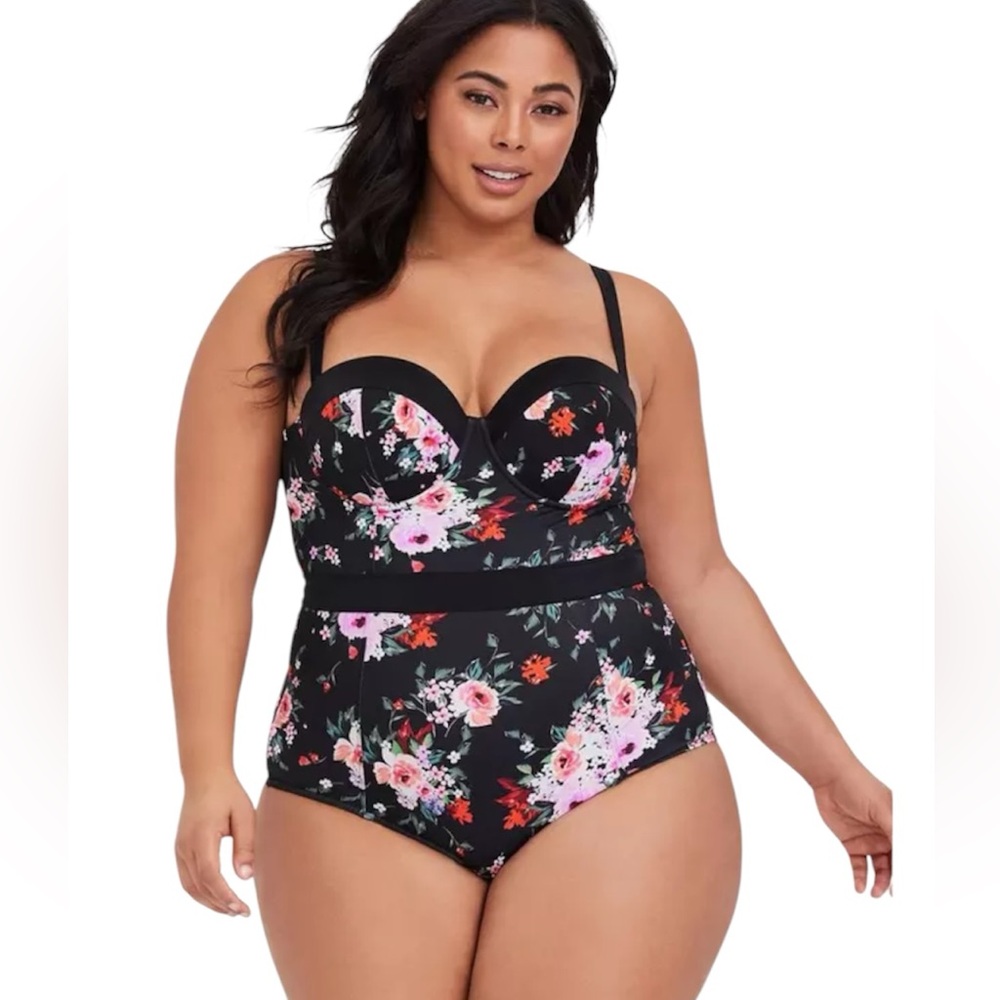 🆕️ Torrd  Slim Fix Underwire Push-Up One Piece Swimsuit, Size 1XL